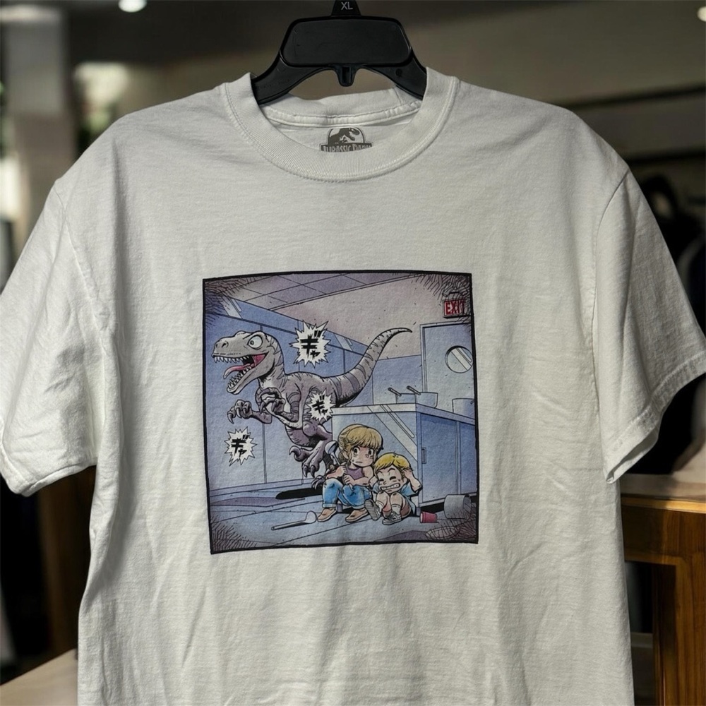 Universal Studios Jurassic Park 30th Anniversary Anime Velociraptor Shirt L